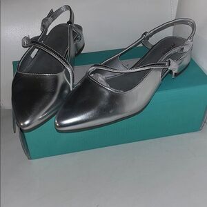 Elegant Silver Slingback Heels